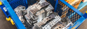 A closeup of metal parts, domestic metal stamping services